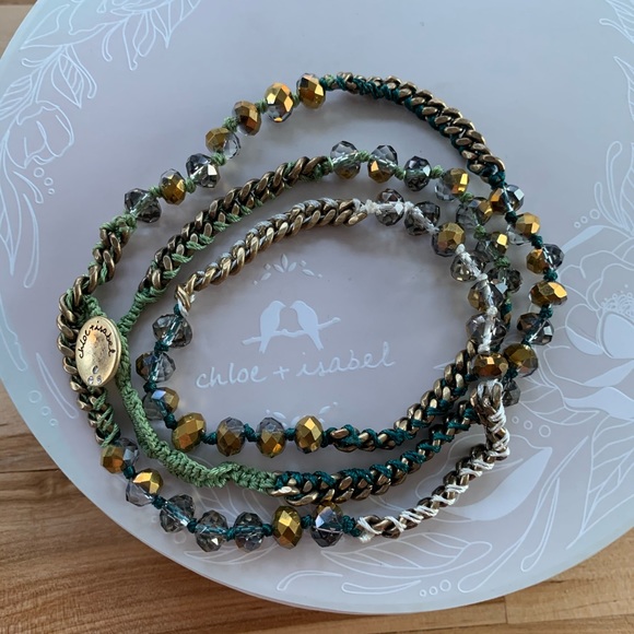 Chloe + Isabel Jewelry - Chloe + Isabel Green + Gold Multi-Wrap Bracelet